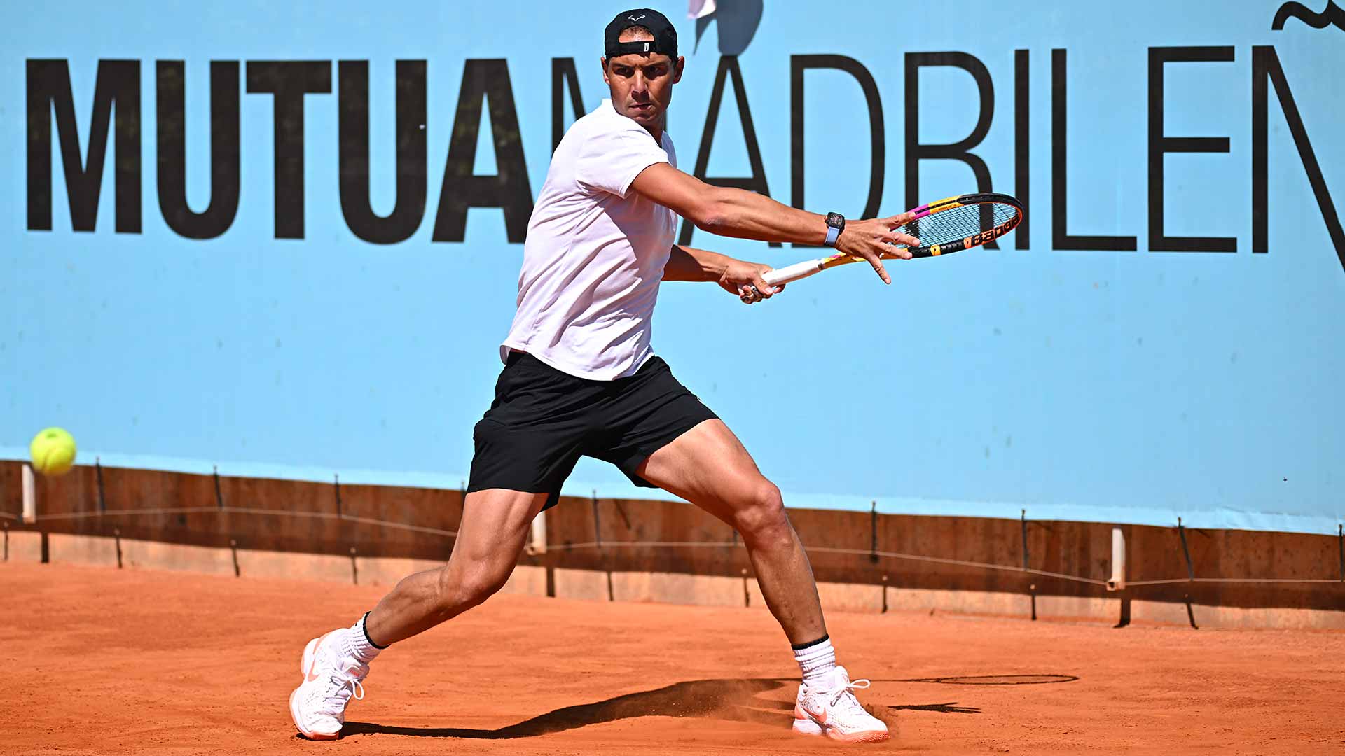 Rafael Nadal during practice on Wednesday at the Mutua Madrid Open.
