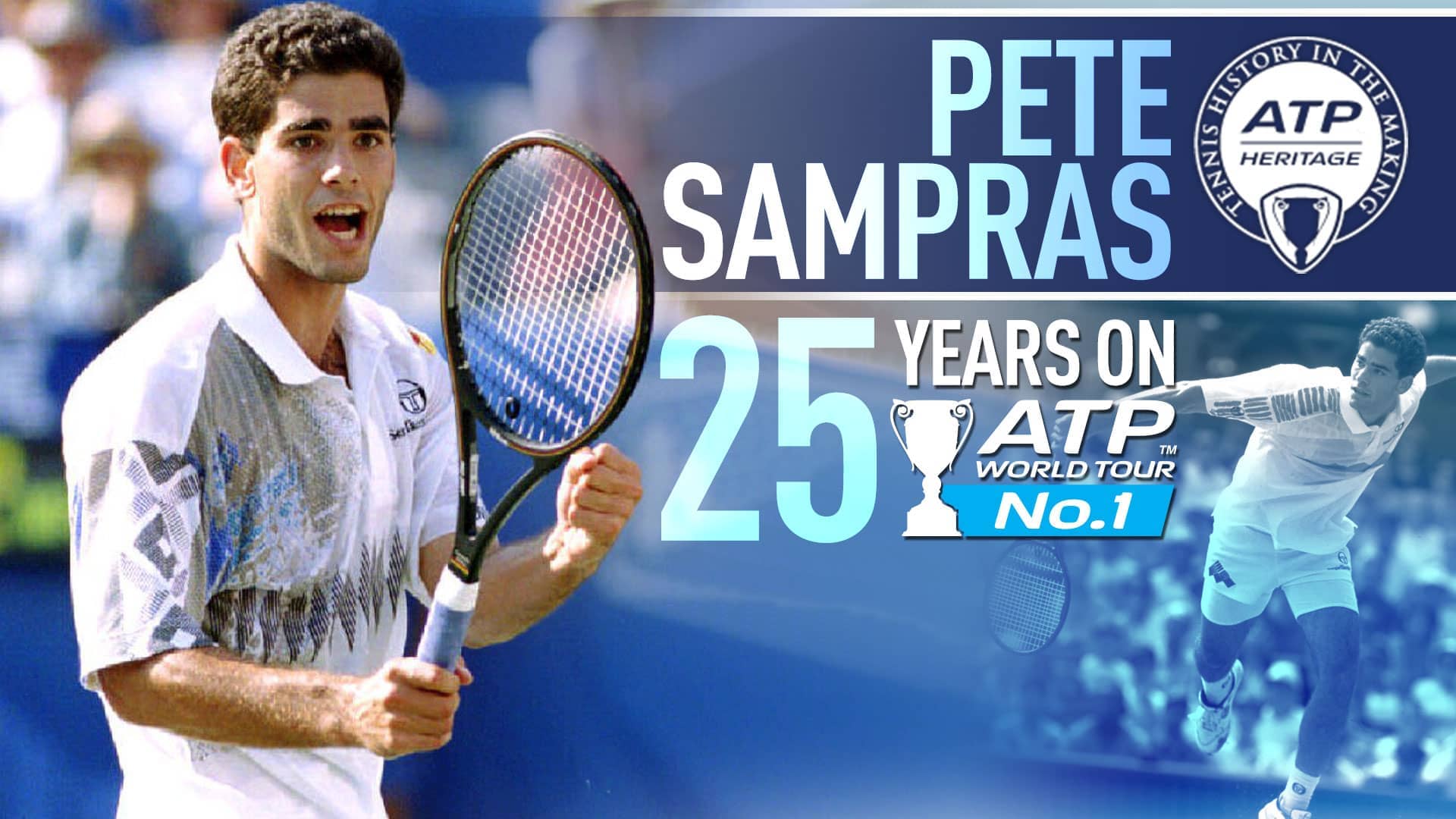 Pete Sampras first rose to No. 1 in the ATP Rankings on 12 April 1993, the first of 286 weeks - in 11 stints - in the top spot.