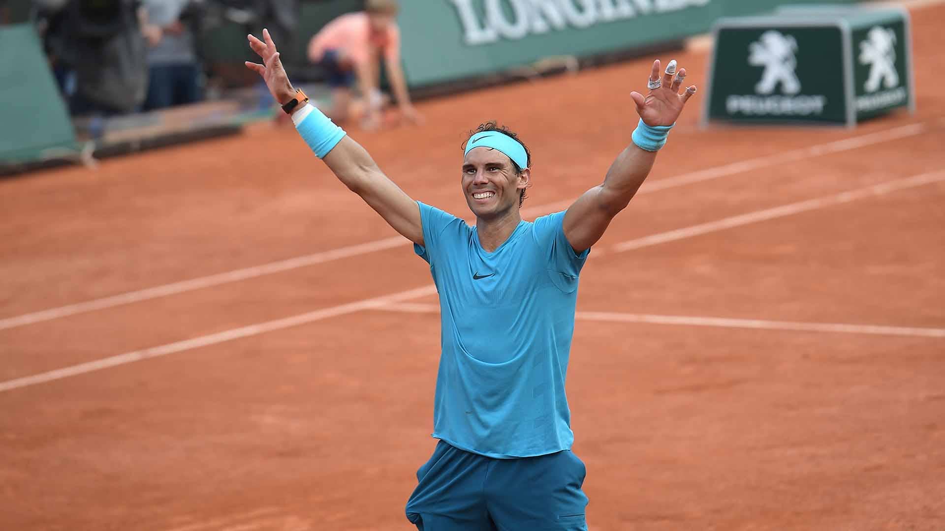 nadal roland garros 2018 final celebration - Vsemogočni Rafael Nadal do nove trofeje v Parizu!