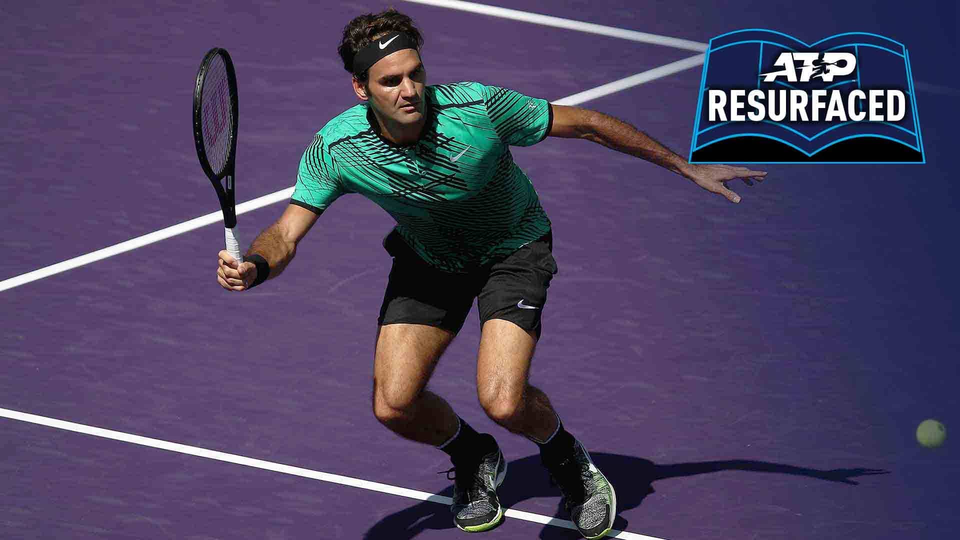 Roger Federer saves two match points against Tomas Berdych to reach the Miami Open presented by Itau semi-finals.