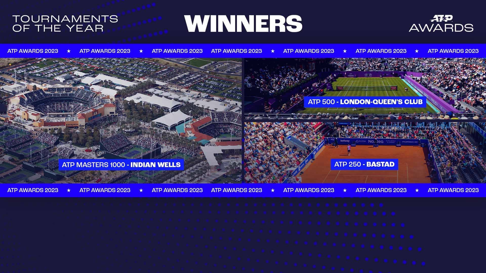 Indian Wells, London-Queen's Club, Bastad Named 2023 ATP Tournaments Of The Year