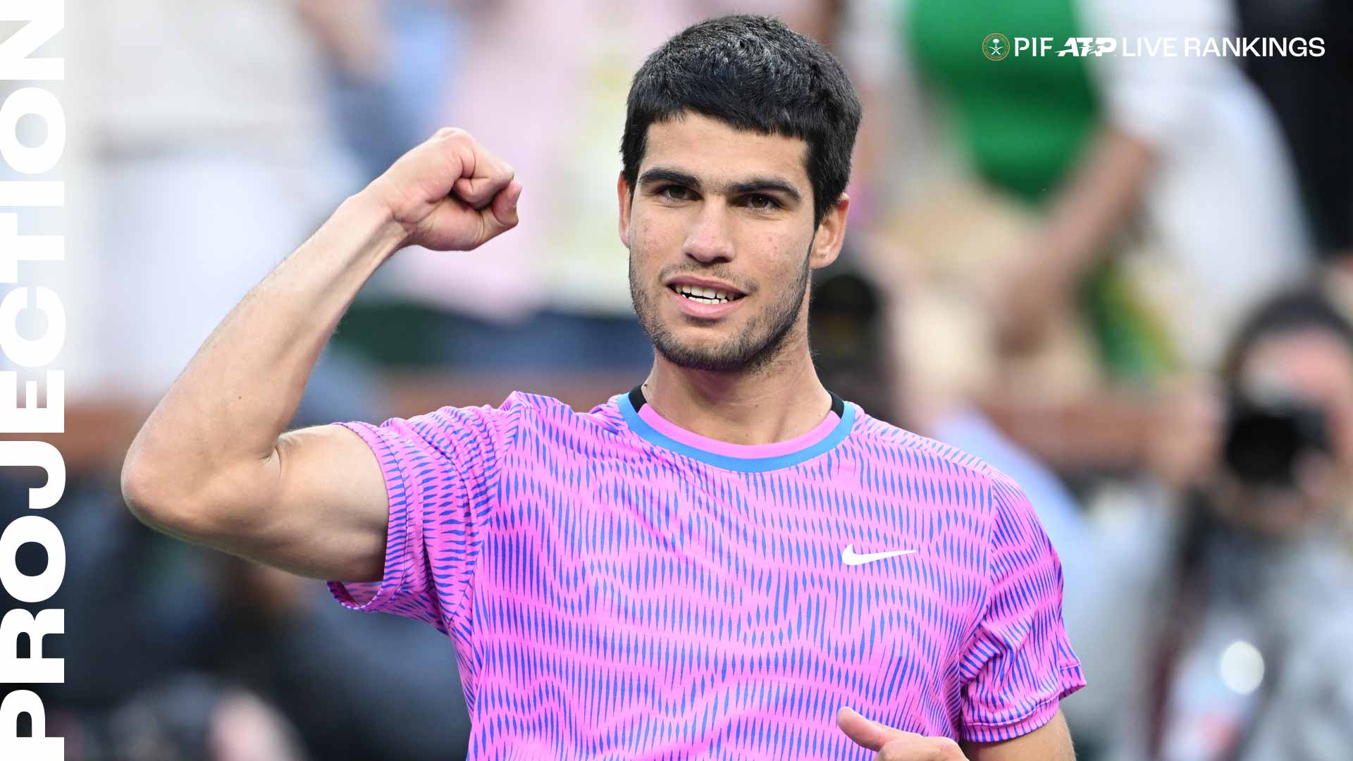 Carlos Alcaraz is No. 2 in the PIF ATP Live Rankings after Indian Wells.