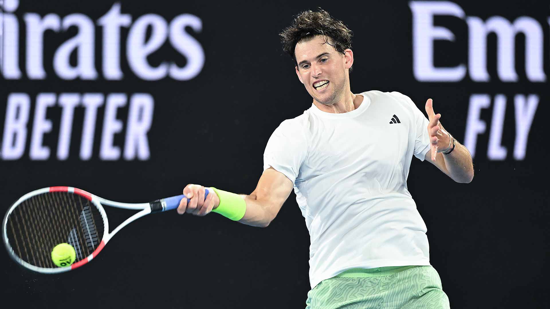 Dominic Thiem in action at January's Australian Open.