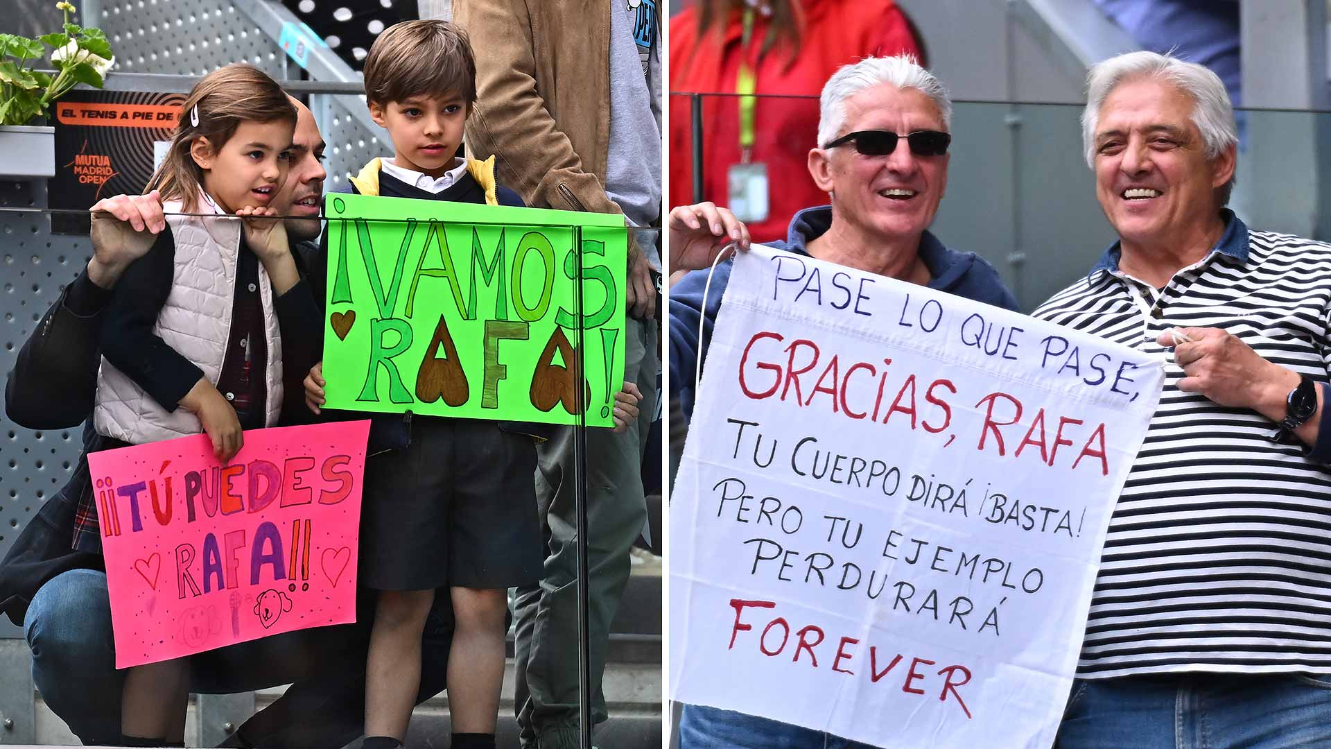 Fans of all ages show their support for Rafael Nadal in Madrid.